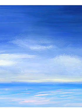 【特惠捡漏】插画师Lili Wood复刻艺术版画蓝色大海风景装饰画芯