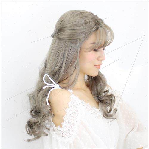 Wig female long curly hair big waves in middle parting reali - 图0