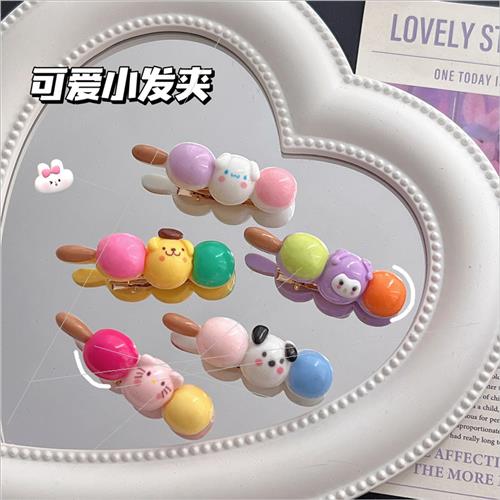 Cute animal doughnut string duckbill clip summer cute girl h-图0