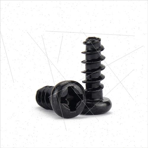 Black hardened screws round head flat-tailed self-tapping sc - 图1