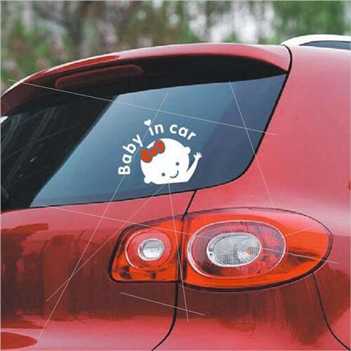 Baby Boys Red Heart BABY IN CAR Reflective Warning Sticker B - 图2