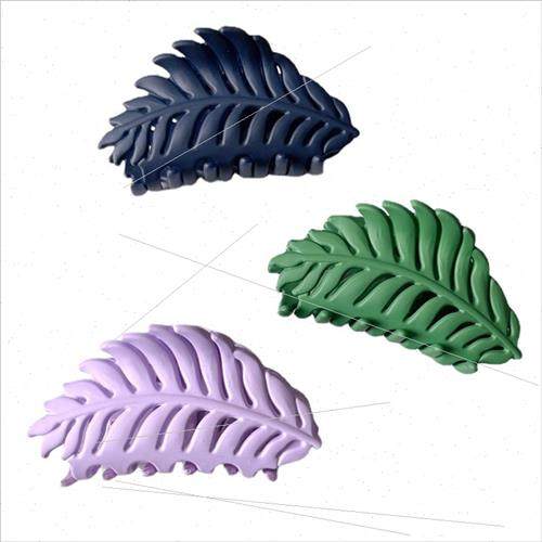 Korea leaves hair clips frosted scratch clip pill head plate - 图0