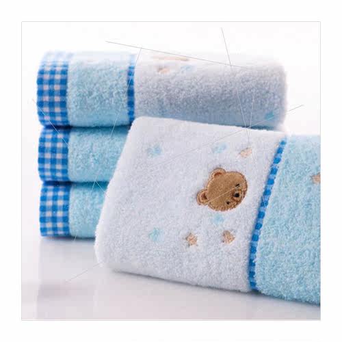 Cotton untwisted bear head cartoon face towel 78*34 plain to - 图3