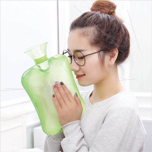 Large PVC hot water bag plush water-filled hand warmer filli - 图1