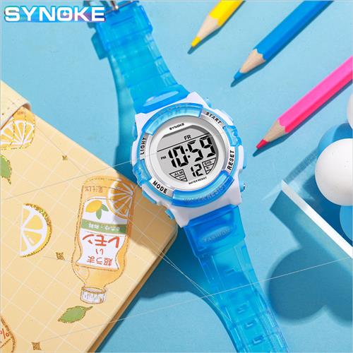 Children watch colorful luminous waterproof sports girls ele-图0