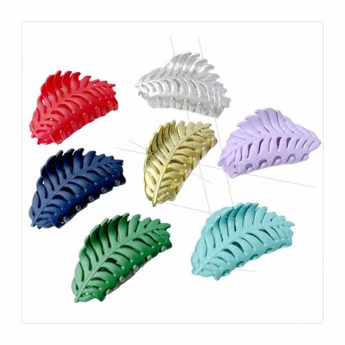 Korea leaves hair clips frosted scratch clip pill head plate - 图3