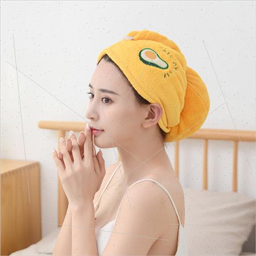 Embroidery dry hair cap ladies shampoo dry hair towel coral - 图0