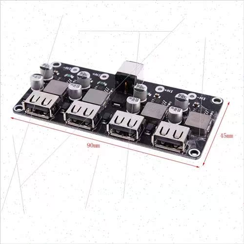 4-way fast charging module 12V24V to QC3.0 fast charging Sin - 图2