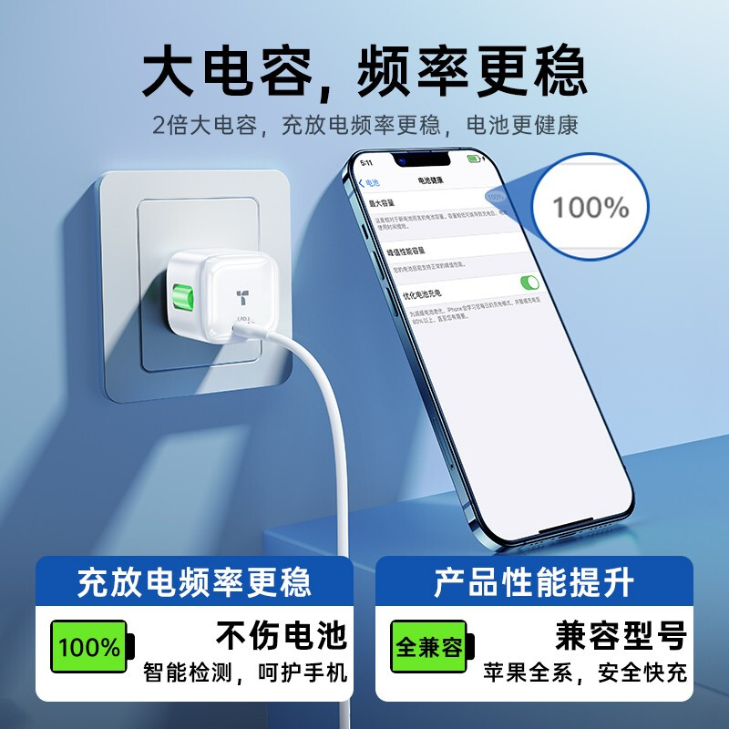 图拉斯小冰块适用苹果15充电器iPhone15ProMax14p插头PD快充13一套装20w手机12mini数据线Type11正品新款30 - 图3