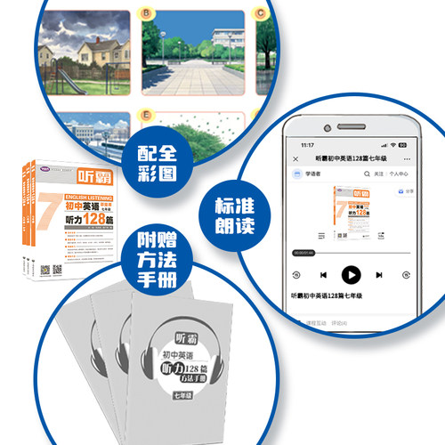 【现货上新】听霸初中英语听力128篇7年级七八九年级覆盖20大主题型丰富扫码听音频人教版同步练习册必刷题教材上海教育出版社1 - 图1