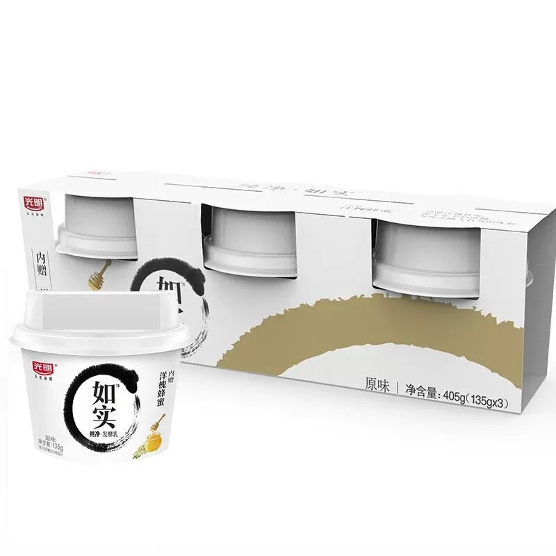 光明如实无糖0添加低温135g*12杯 源乳汇食品低温酸奶