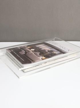 欧式创意亚克力书架摆件样板房售楼部卧室书房客厅桌面玄关饰品