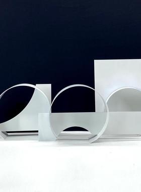 欧式现代简约极简几何金属铁艺摆件家居售楼部样板间门店装饰摆件