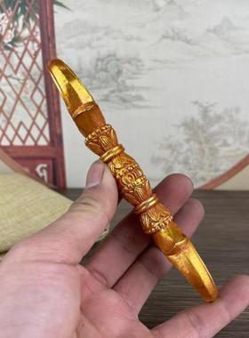 仿古合金鎏金唐密东密真言宗三股杵三股金刚杵左右汉传密宗三股杵