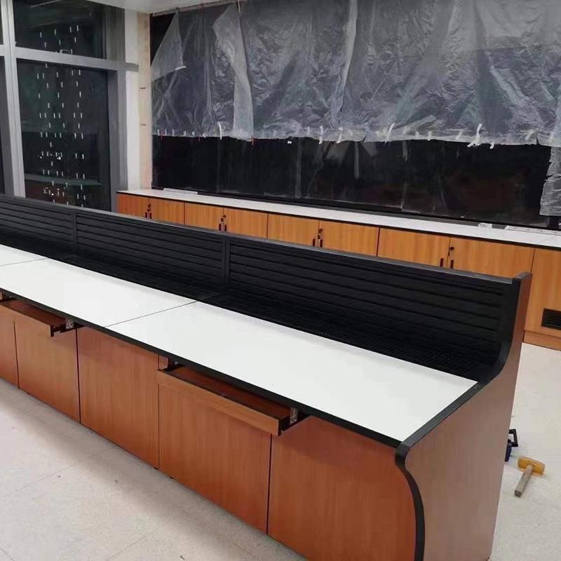Security monitoring console, command center console, property office monitoring room video triple workbench