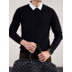 Fake two piece sweater for men autumn and winter new style trendy business