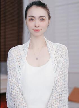 2026夏季新款针织镂空披肩女薄款空调房开衫旅游拍照防晒围巾外搭