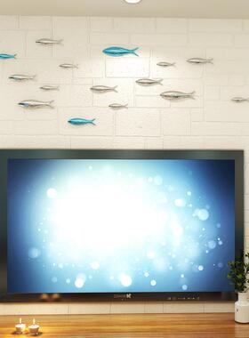 客厅沙发背景墙壁饰鱼壁挂餐厅酒店样板房装饰现代时尚壁挂小鲨鱼