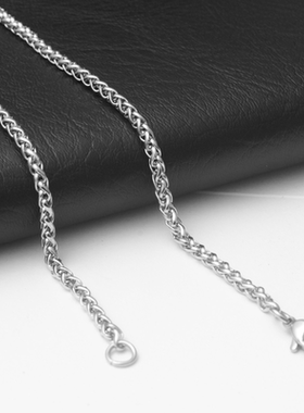 男士项链不锈钢链条diy饰品配件钛钢欧美龙骨链女生吊坠配链