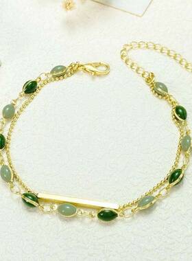 法式复古双层创意叠戴女欧美ins风时尚手链gr