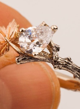 华杰 wish热卖18K镶白色锆石戒指 欧美跨境爆款女性戒指 厂家直销