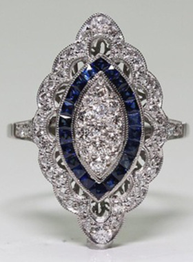 华杰wish跨境电商热卖欧美时尚奢华托帕石订婚戒指欧美流行手饰品