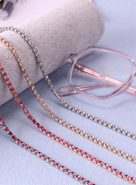 欧美跨境饰品 水钻爪链眼镜链口罩挂链百搭金属眼镜链亚马逊热销