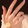 Secret Blue Psychic Six Claw Cultured Diamond Ring Women's Light Luxury High-end Wedding Ring Sterling Silver Artificial Proposal Diamond Ring