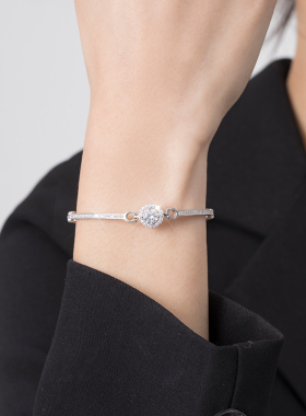 clect珂里小太阳情侣手链银手镯女生男纯银轻奢小众精致生日礼物