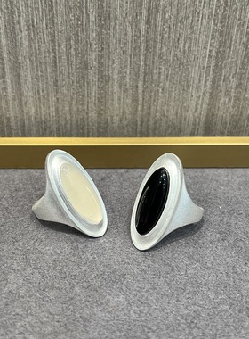 董洁同款925纯银磨砂黑玛瑙戒指女ins风小众高级感大气食指戒银饰