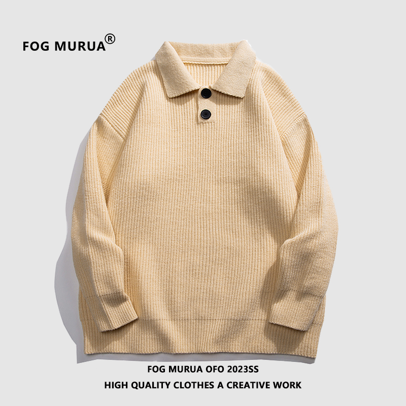 FOG MURUA日系慵懒风Polo领毛衣男美式复古高级感oversize针织衫