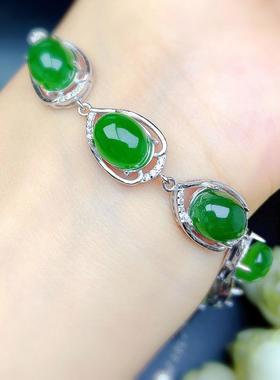 S925纯银手链空托椭圆形尺寸8*10mm封底厚实有质感来椒代镶嵌款