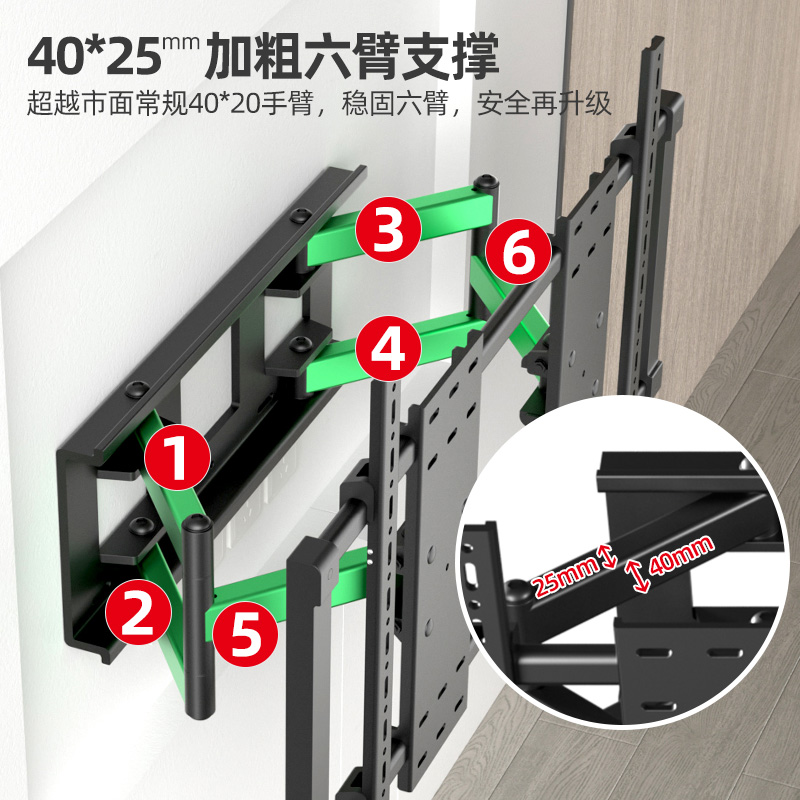 通用于TCL98Q10H/98T7H/98Q10G电视伸缩挂架超薄内嵌85/98寸支架-图3