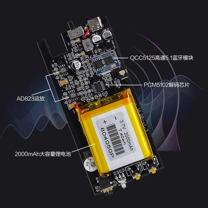 QCC5125蓝牙接收器5.1便携耳放hifi数字解码器DAC小尾巴车载LDAC - 图0