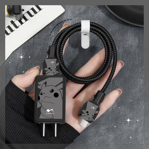 适用全包软壳66W华为mate80充电器充电线保护套华为matepadmini防折断数据线套绕绳华为matex7手机壳卡通印花 - 图2