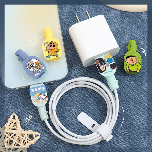 充电器数据线保护套20W适用于苹果17/16promax可爱印花硅胶线套防折断iPhone15/14/13充电线缠绕线ipad保护壳 - 图3