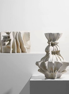 现代简约米白色艺术网格