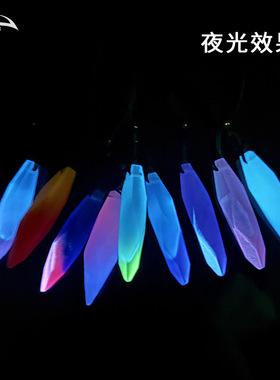 夜光星空极光项链树脂时尚吊坠不规则磨砂毛衣链发光配饰手工挂件