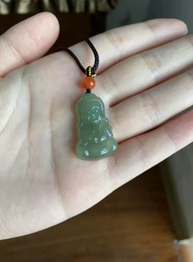 和田玉晴水料宝宝佛 精致吊坠挂件雕工细腻