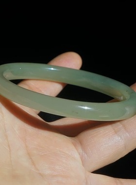 内径58.5天然和田玉手镯青白玉方圆细条时尚油润玉石小手镯