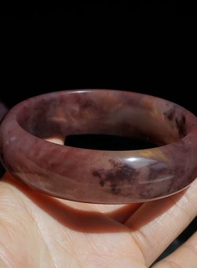 正品纯天然新疆金丝玉手镯紫罗兰手镯紫色轮胎圈