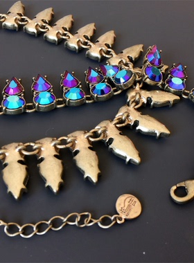 Vintage中古Sooyeon打标炫彩色玻