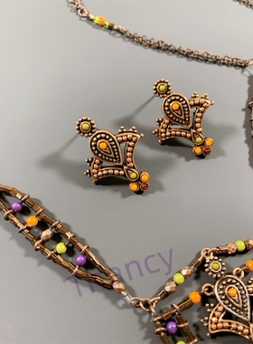 品牌打标复古玫瑰金两件套