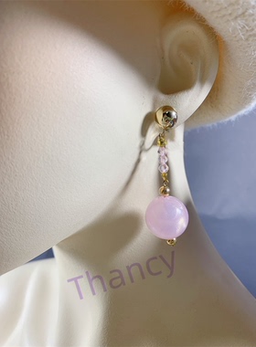 粉色人鱼姬耳夹项链套装LULUS