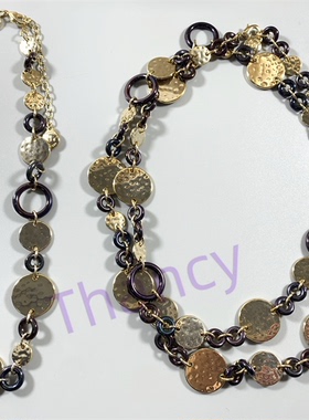 撞色圆片环扣项链JNY打标