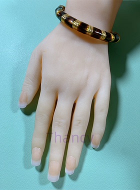 KJL珐琅手镯百搭耳圈竹节造型
