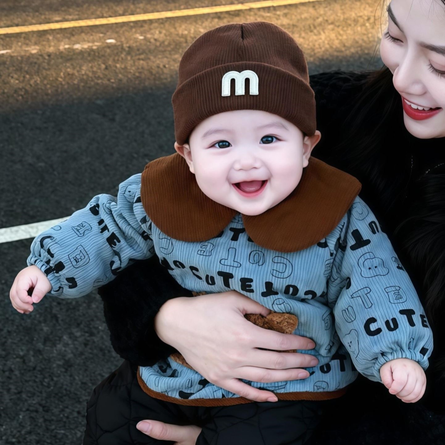 Baby boy's smock waterproof and dirt-proof children's bib corduroy