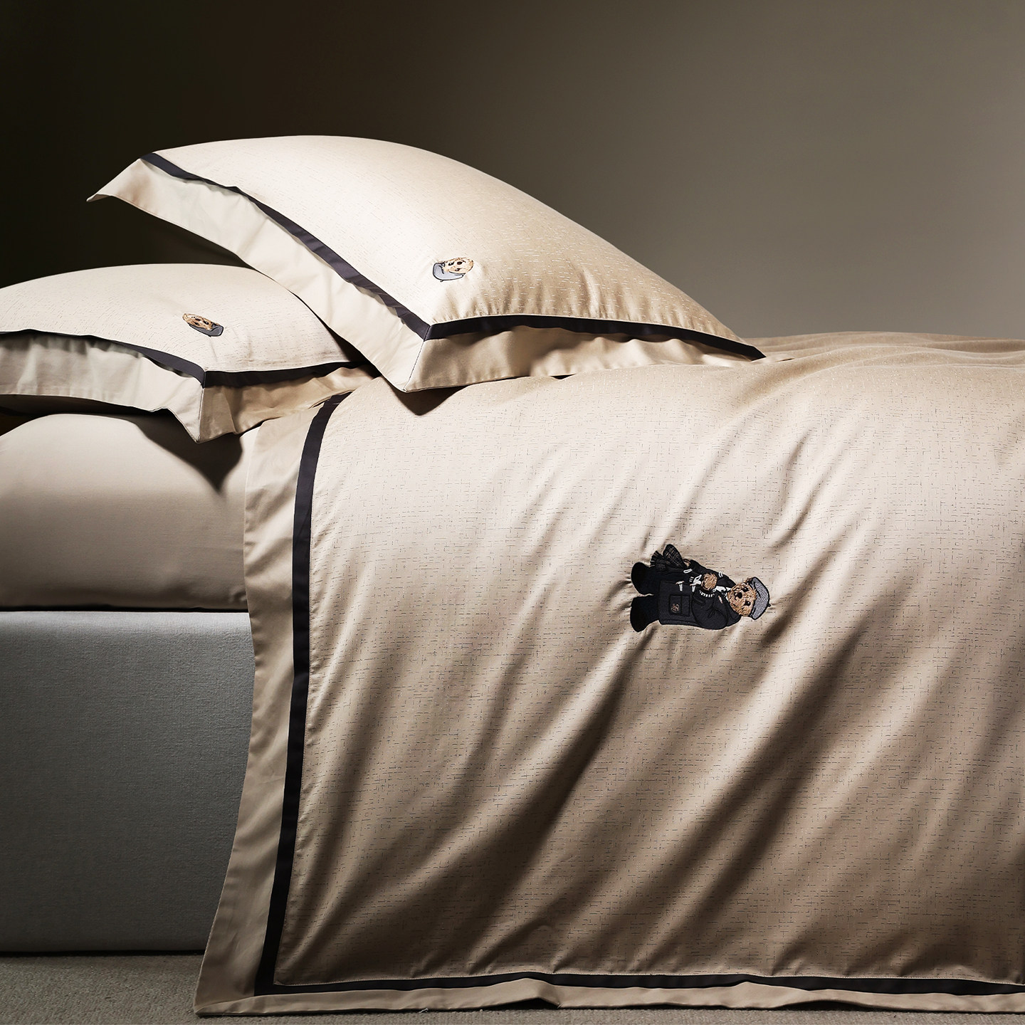 TeenieWeenie香槟金高级感提花宽边四件套纯棉五星级酒店高端床品,淘宝优惠券,粉丝福利购,淘宝优惠卷