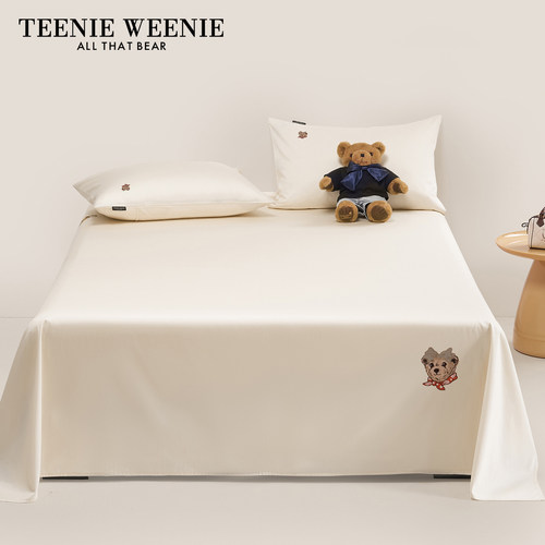 TeenieWeenie小熊高端全棉床单单件纯棉100新疆长绒棉被单三件套 - 图2