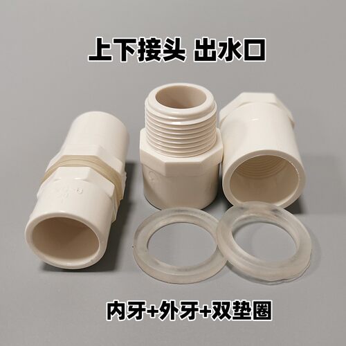 帆布排水口 水箱水池上下水接头出水口PVC内外牙直接水布池排污口 - 图1